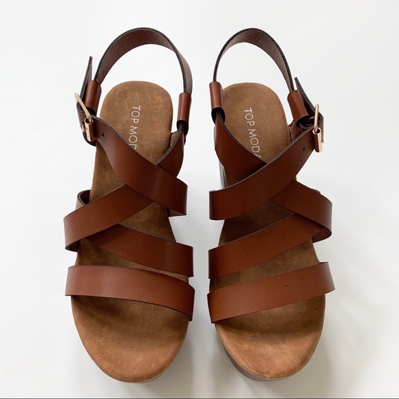 Top Moda Tan Platform Sandals - Picture 2 of 6